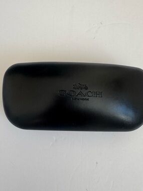 Coach Black Embossed Logo Eyeglass Case